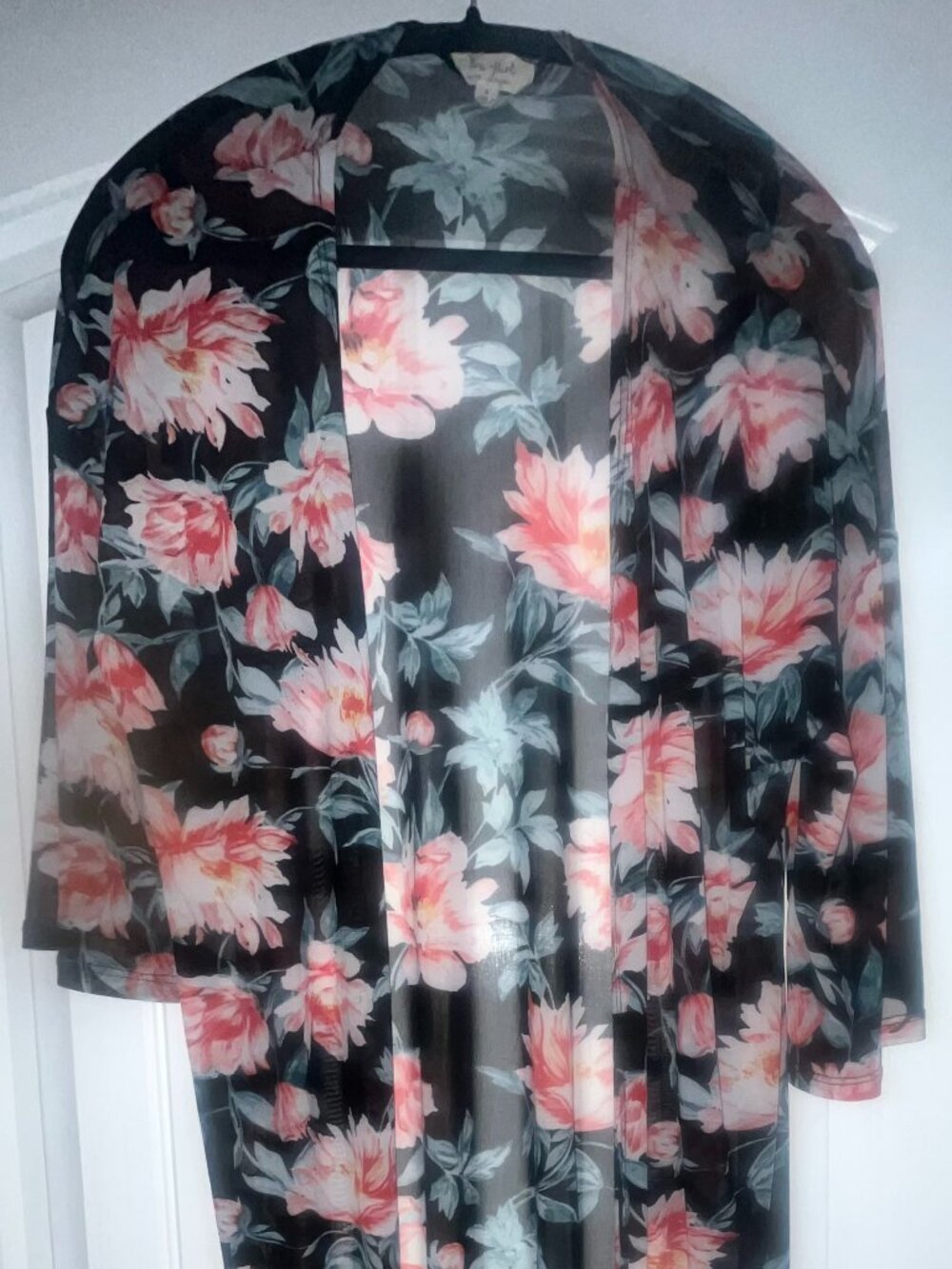 Dark blue floral shawl